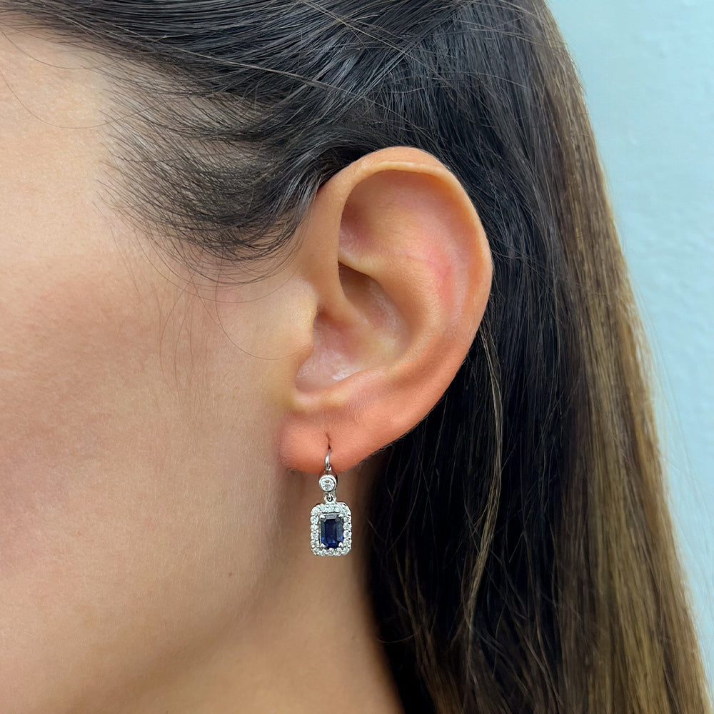 Aretes Andy de Zafiro colgantes