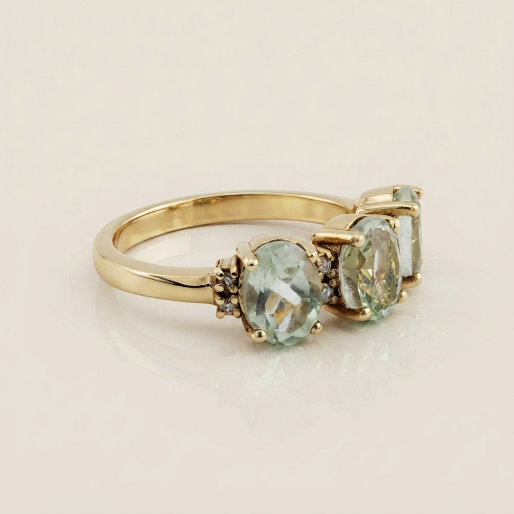 Churumbela Amelia de Citrina Limón y Diamantes en Oro Amarillo de 14K