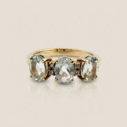 Churumbela Amelia de Citrina Limón y Diamantes en Oro Amarillo de 14K