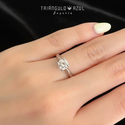 Anillo de Compromiso con Diamante 0.70 CTS G VS2 GIA en Oro Blanco de 14K