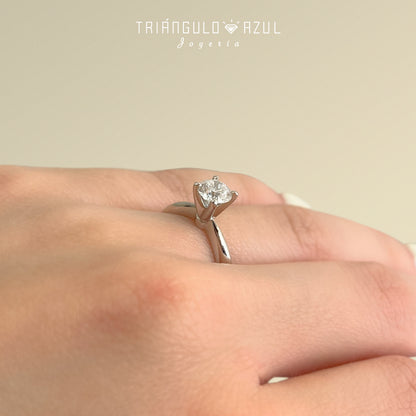 Anillo de Compromiso con Diamante de 0.70 CTS D SI2 AGS en Oro Blanco de 14K