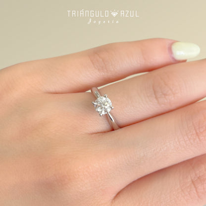 Anillo de Compromiso con Diamante de 0.70 CTS D SI2 AGS en Oro Blanco de 14K