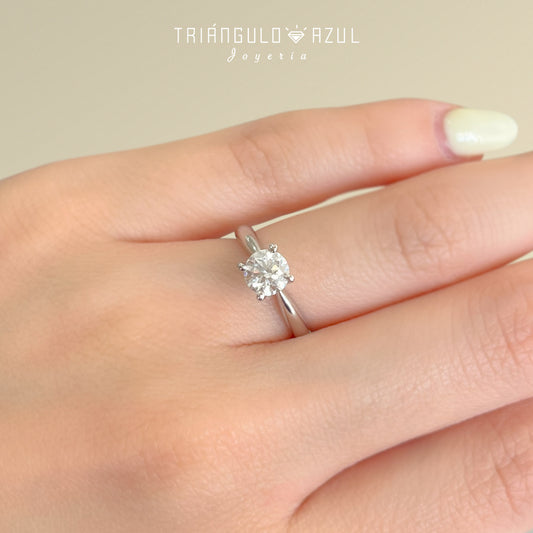 Anillo de Compromiso con Diamante de 0.70 CTS D SI2 AGS en Oro Blanco de 14K