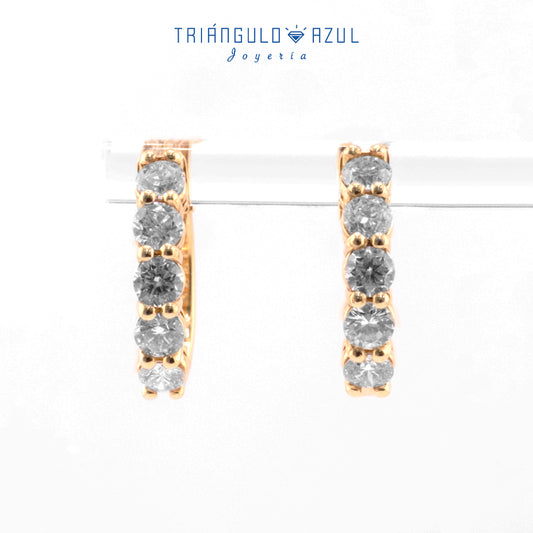 Arracadas de Diamantes con 1.85 CTS Total en Oro Amarillo de 14K