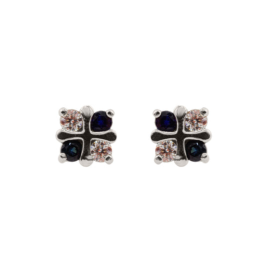 Aretes X de Zafiro y Diamantes