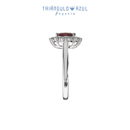 Anillo Lady D 1.01CTS + Diamantes  0.30CTS en Oro Blanco de 14K