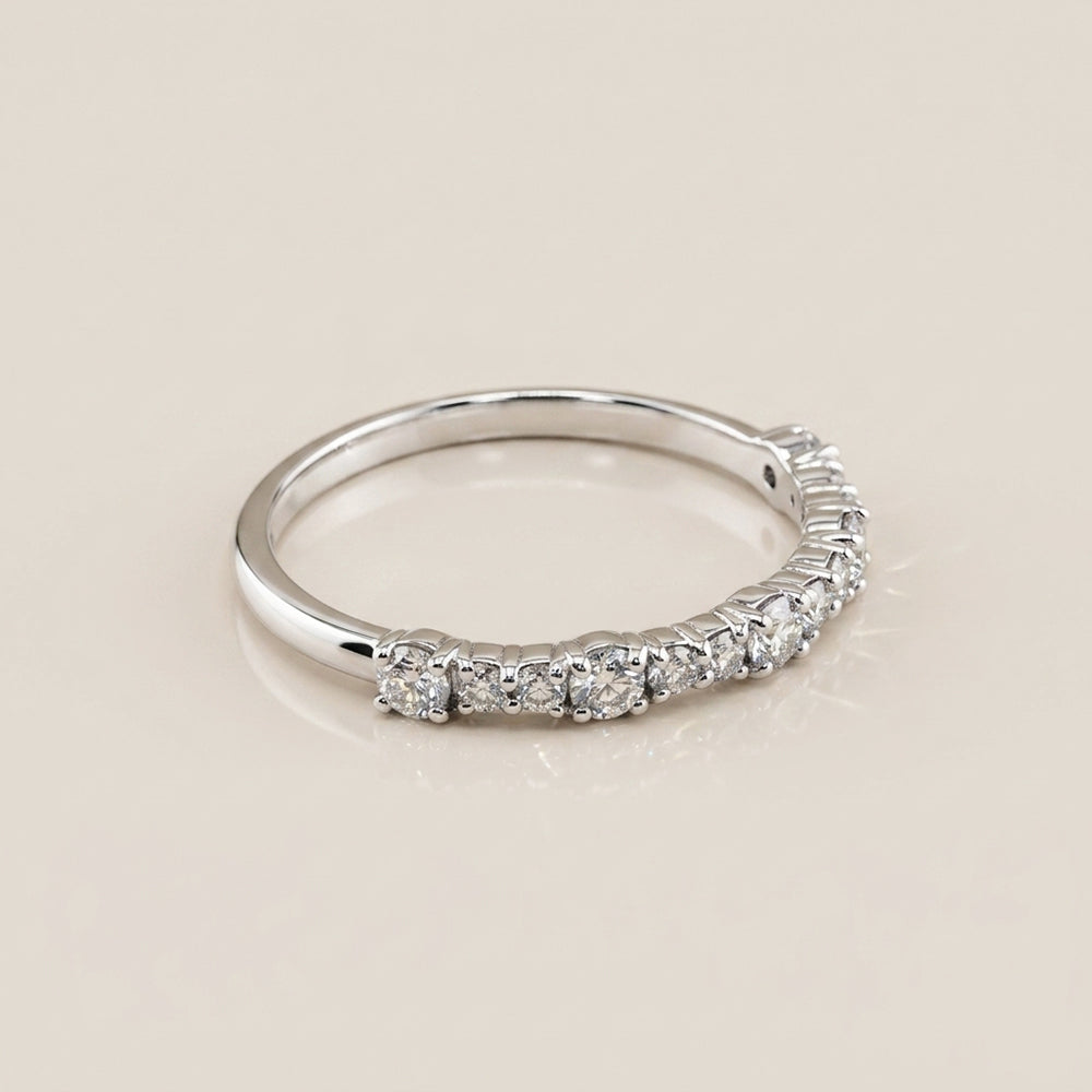 Churumbela Splitprongs de Diamantes en Oro Blanco de 14K