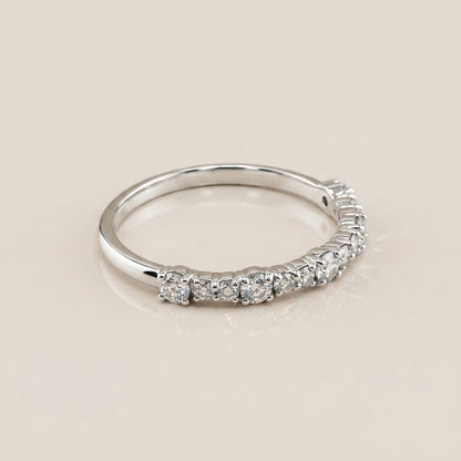 Churumbela Splitprongs de Diamantes en Oro Blanco de 14K