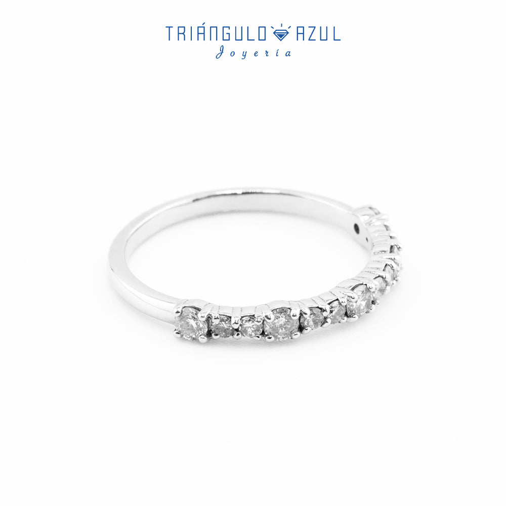 Churumbela Splitprongs de Diamantes con 0.45 CTS Total en Oro Blanco de 14K