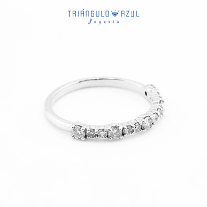 Churumbela Splitprongs de Diamantes con 0.45 CTS Total en Oro Blanco de 14K