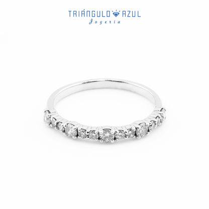 Churumbela Splitprongs de Diamantes con 0.45 CTS Total en Oro Blanco de 14K