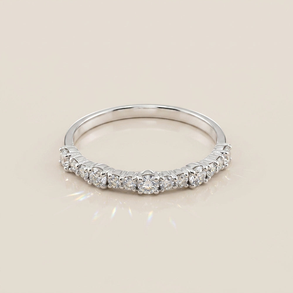 Churumbela Splitprongs de Diamantes en Oro Blanco de 14K