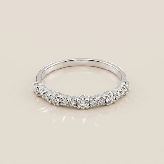 Churumbela Splitprongs de Diamantes en Oro Blanco de 14K
