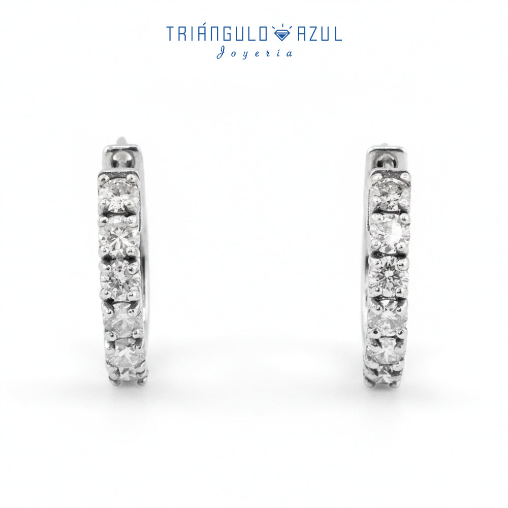 Arracadas Olivia con Diamantes con 0.87 CTS Total en Oro Blanco de 14K