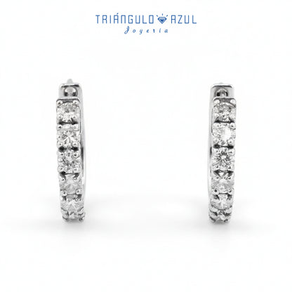 Arracadas Olivia con Diamantes con 0.87 CTS Total en Oro Blanco de 14K