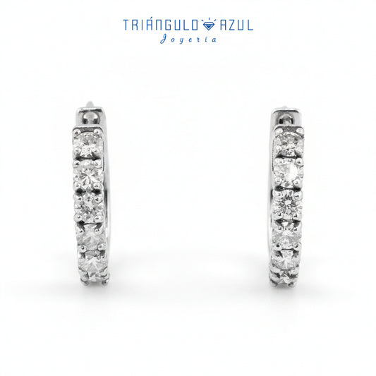 Arracadas Olivia con Diamantes con 0.87 CTS Total en Oro Blanco de 14K