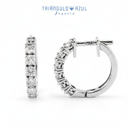 Arracadas Olivia con Diamantes con 0.87 CTS Total en Oro Blanco de 14K