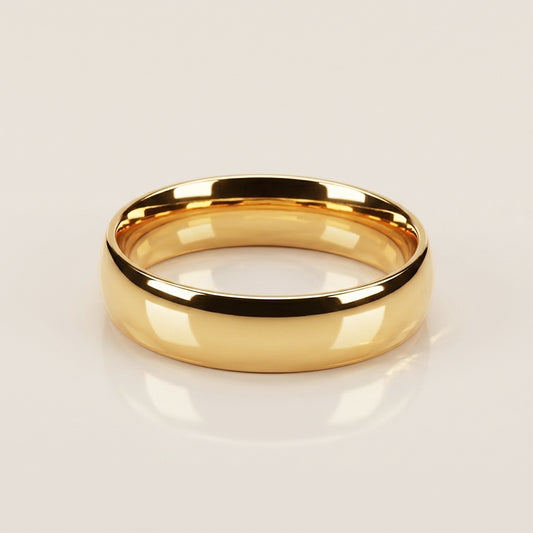 Argolla Media Caña en Oro Amarillo de 14K