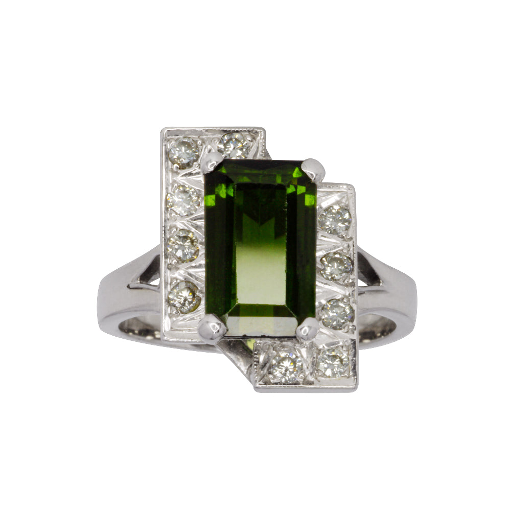 Anillo con Turmalina Verde