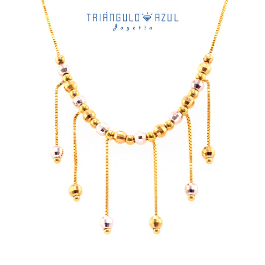 Collar Bolitas en Oro Amarillo de 14K