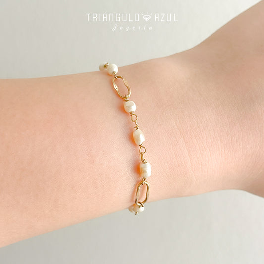 Pulsera de Perlas en Oro Amarillo de 10K