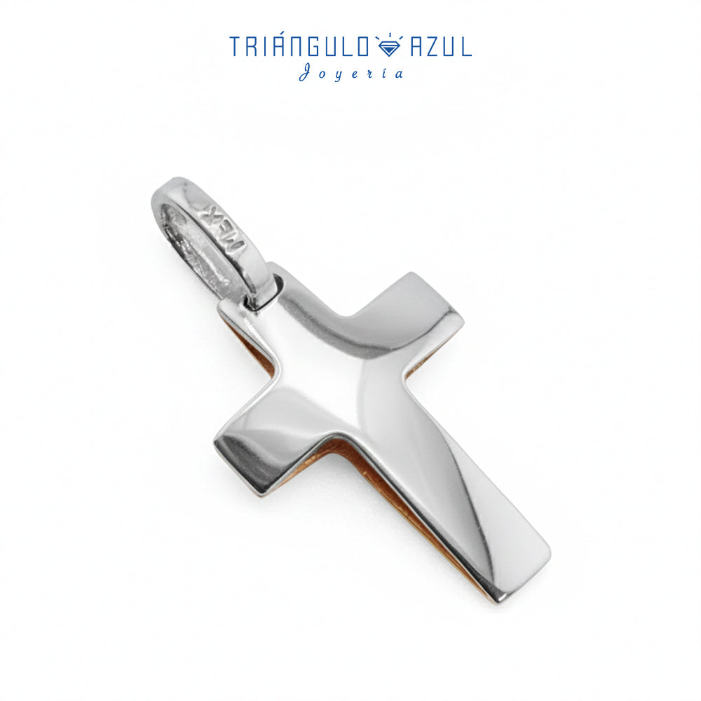 Dije Cruz Doble Oro en Oro Amarillo y Oro Blanco de 14K