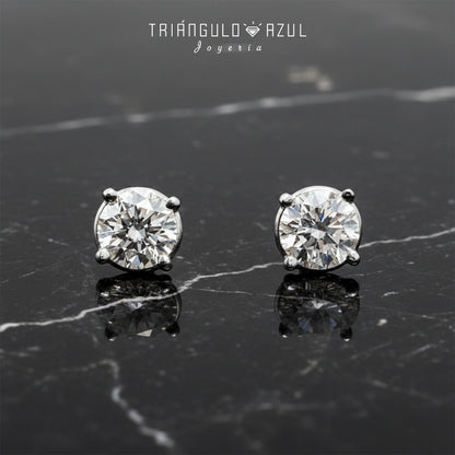 Broqueles de Diamantes con 1.42 CTS Total H VS2 en Oro Blanco de 14K