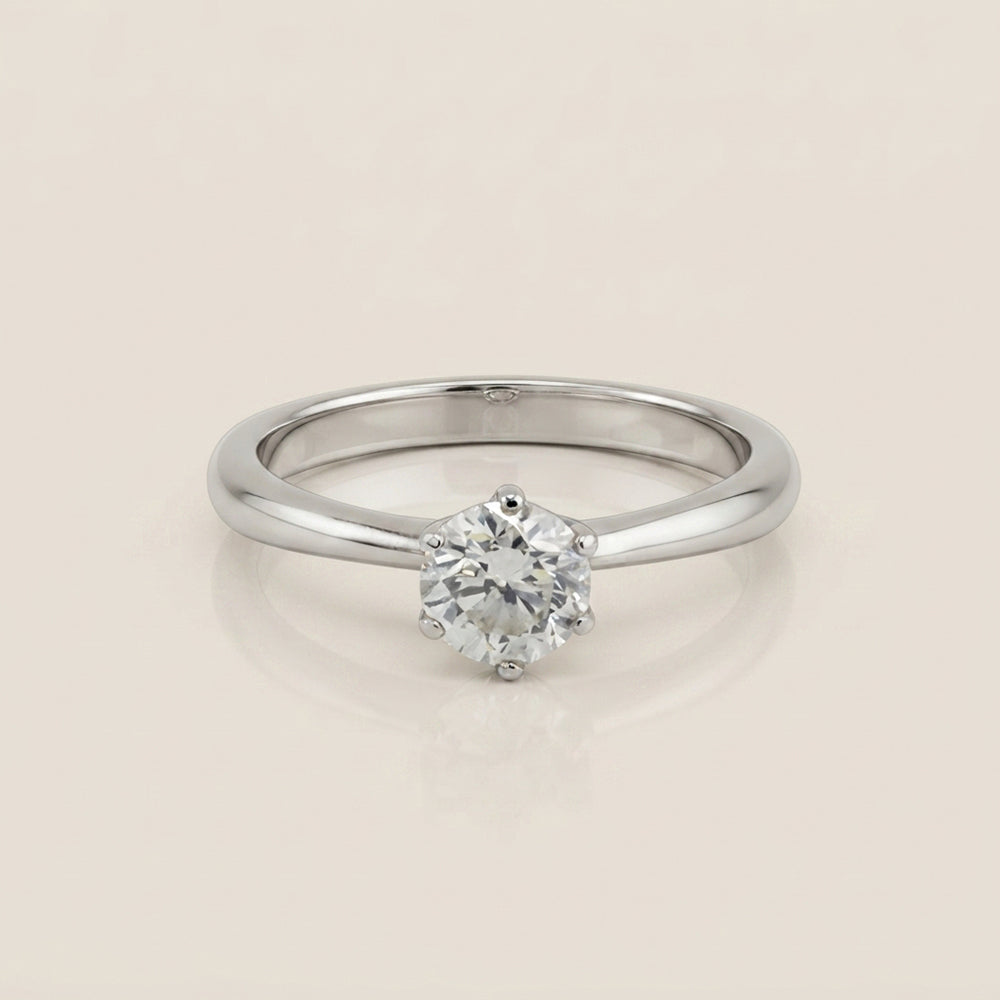 Anillo de Compromiso Solitario en Oro Blanco de 14K