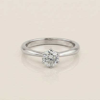 Anillo de Compromiso Solitario en Oro Blanco de 14K