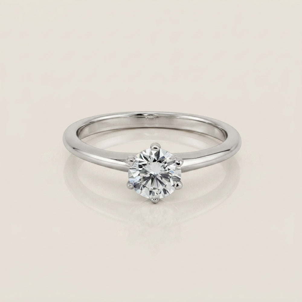 Anillo de Compromiso Solitario en Oro Blanco de 14K (GIA)