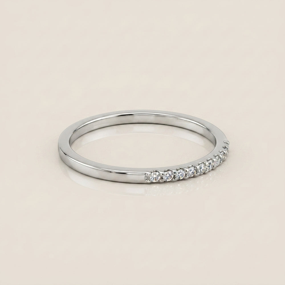 Churumbela con Diamantes en Oro Blanco de 14K