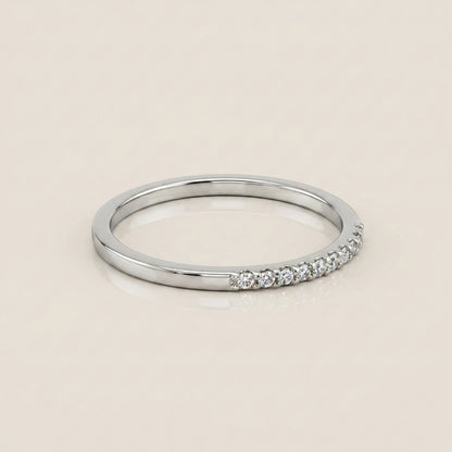 Churumbela con Diamantes en Oro Blanco de 14K