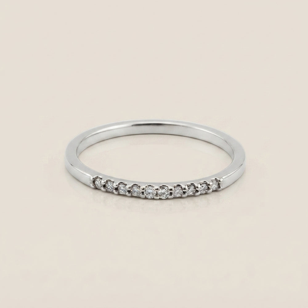 Churumbela con Diamantes en Oro Blanco de 14K