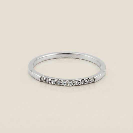 Churumbela con Diamantes en Oro Blanco de 14K