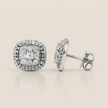 Aretes Miracle con Diamantes en Oro Blanco de 14K