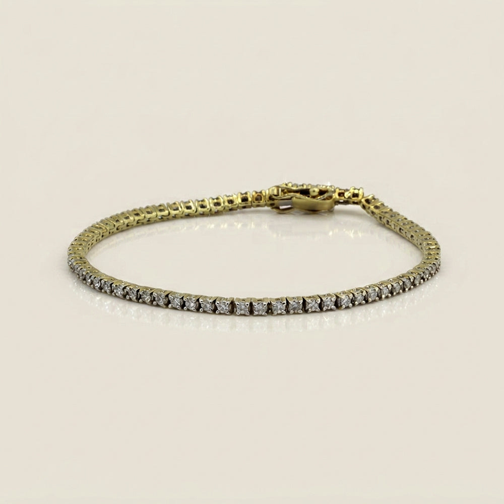 Pulsera Tenis con Diamantes en Oro Amarillo de 14K