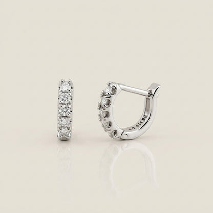 Arracaditas Fer con Diamantes en Oro Blanco de 14K