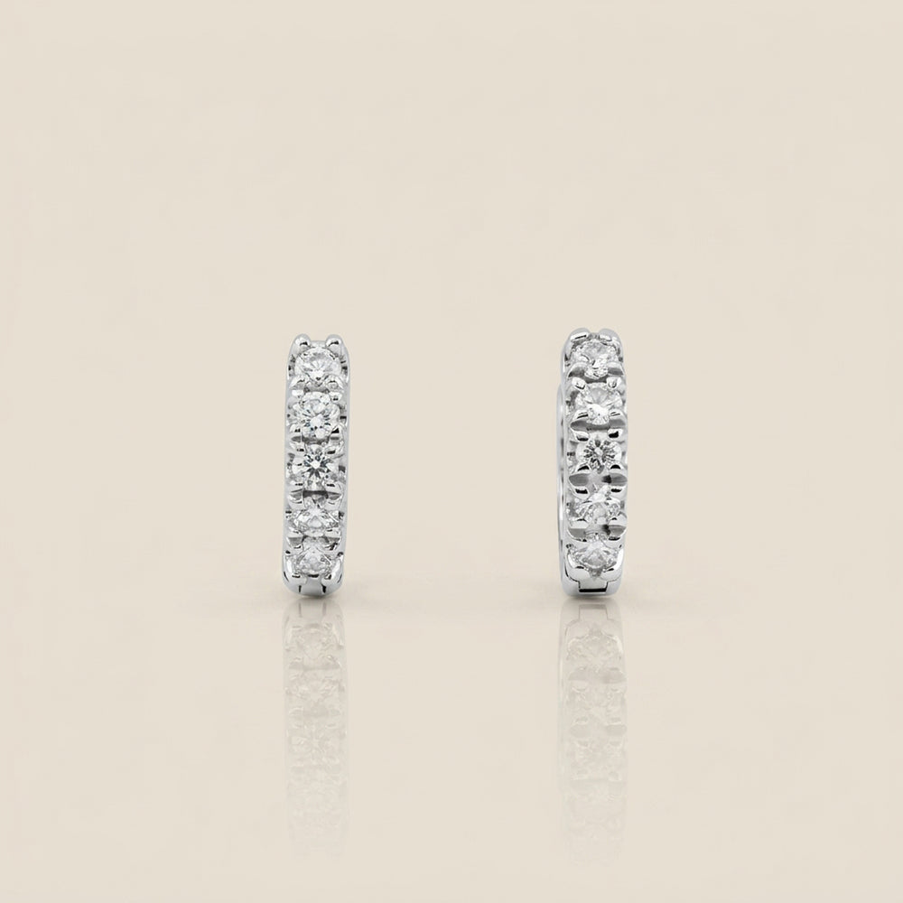 Arracaditas Fer con Diamantes en Oro Blanco de 14K
