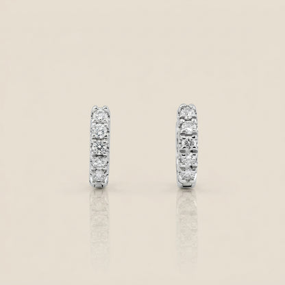 Arracaditas Fer con Diamantes en Oro Blanco de 14K