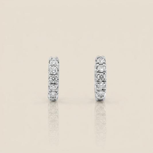 Arracaditas Fer con Diamantes en Oro Blanco de 14K