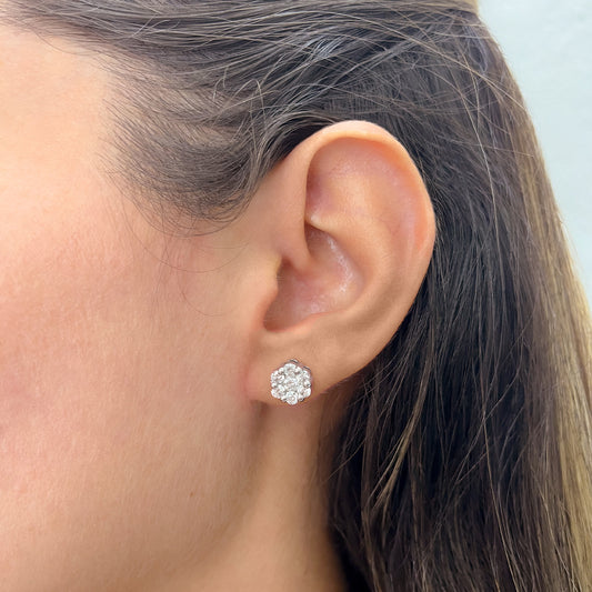 Aretes estilo Roseta de Diamantes