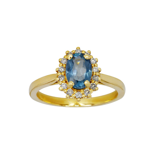 Anillo Lady D de Topacio London Blue