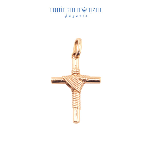 Dije Cruz Atada en Oro Amarillo en 14K