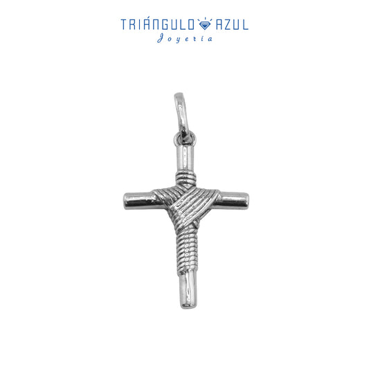 Dije Cruz Atada en Oro Blanco de 10K