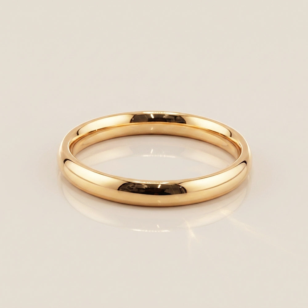 Argolla Media Caña en Oro Amarillo de 14K