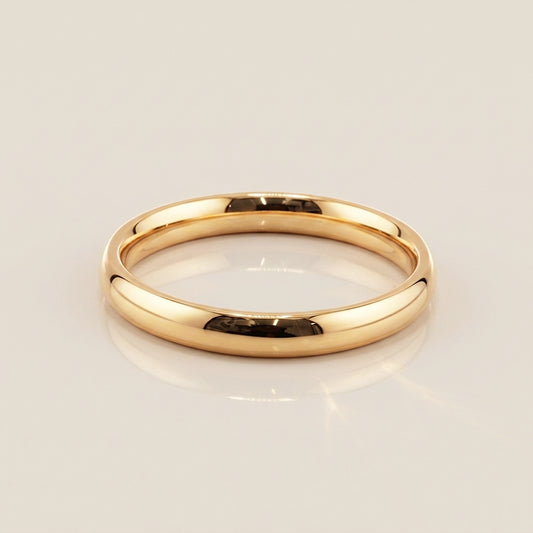 Argolla Media Caña en Oro Amarillo de 14K
