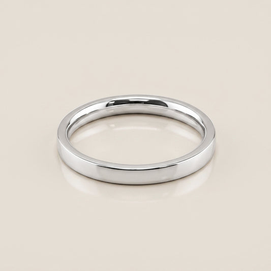 Argolla Plana en Oro Blanco de 14K