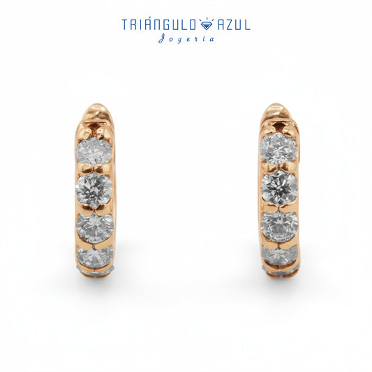 Arracadas Indu de Diamantes con 0.86CTS en Oro Amarillo de 14K