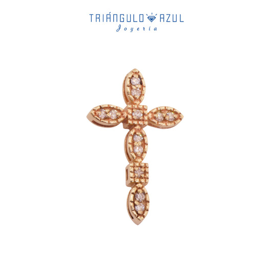 Dije Cruz Milagro en Oro Amarillo de 14K