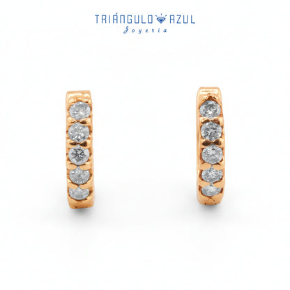 Arracaditas Fer con Diamantes con 0.25 CTS Total en Oro Amarillo con 14K